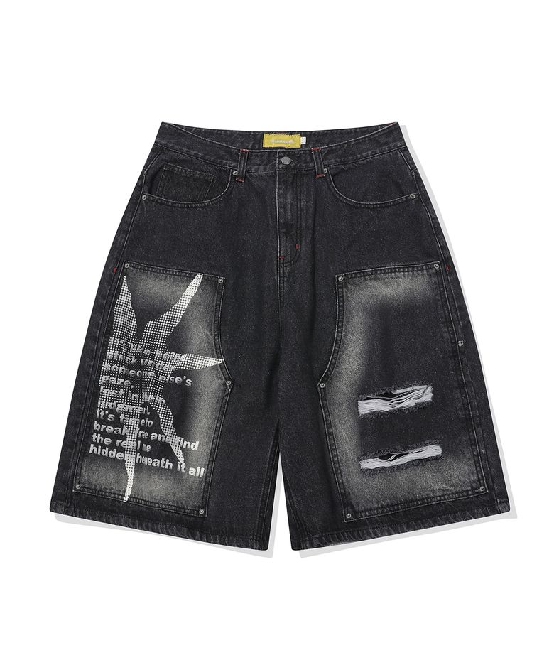 Dreamer Denim Shorts(BLACK)
