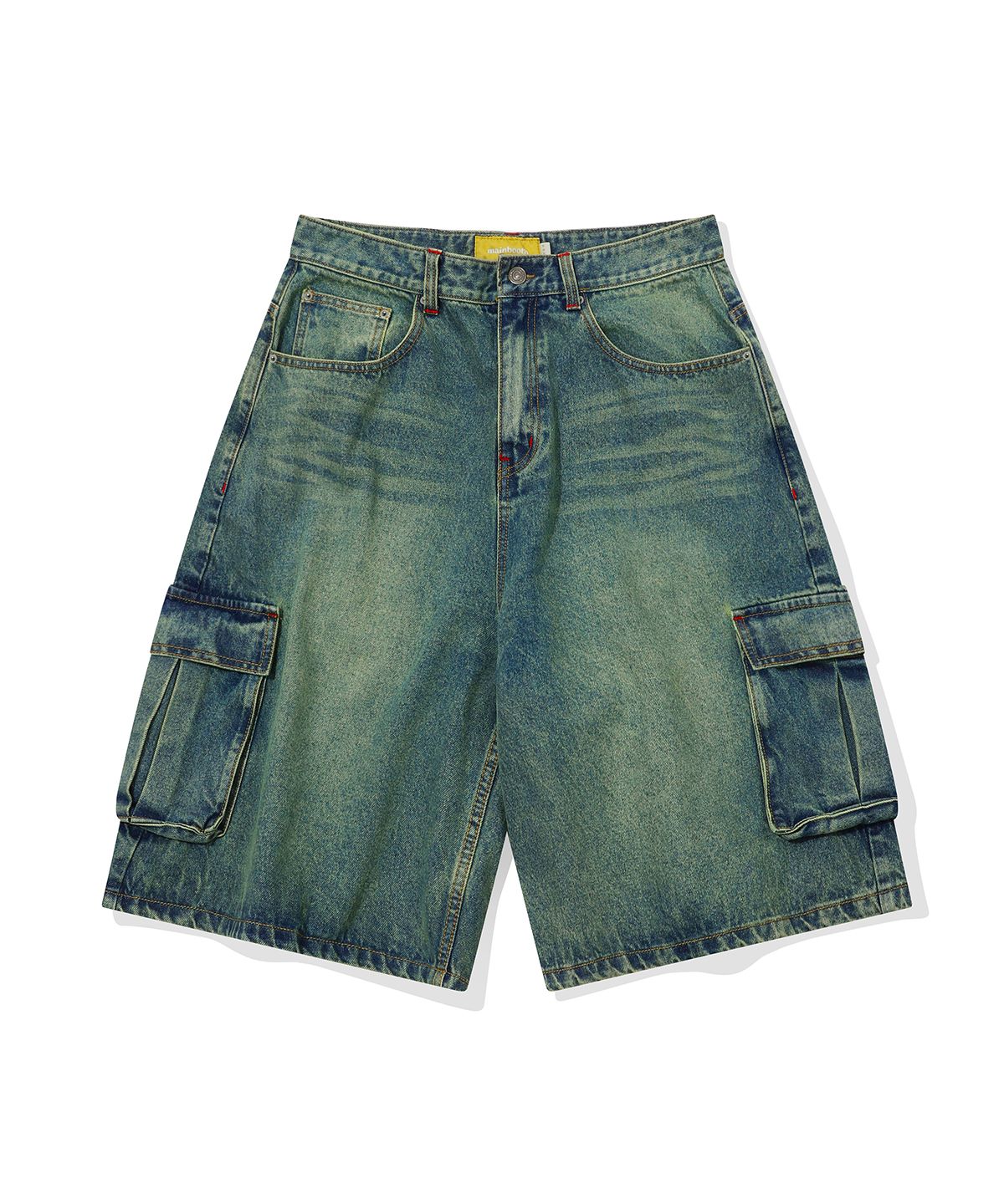 메인부스(MAINBOOTH) Vintage Cargo Denim Shorts(BLUE)