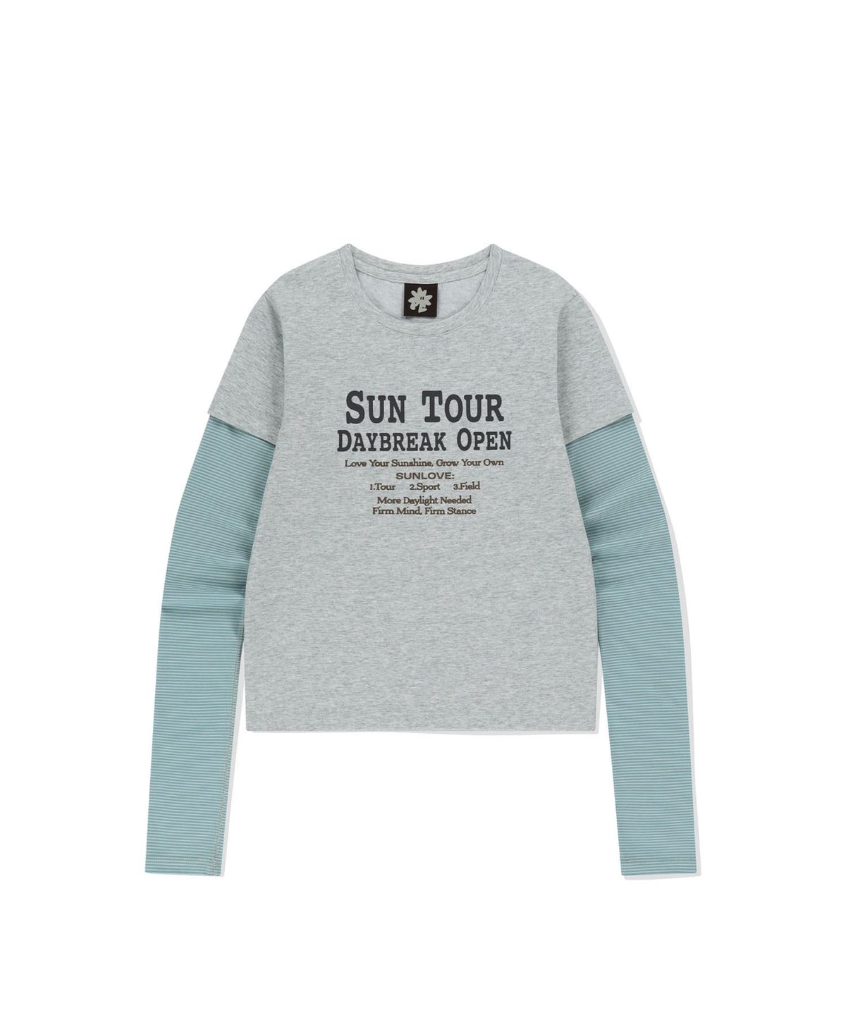 썬러브투어(SUNLOVETOUR) W SUN TOUR Layered L/S Tee Heather Grey