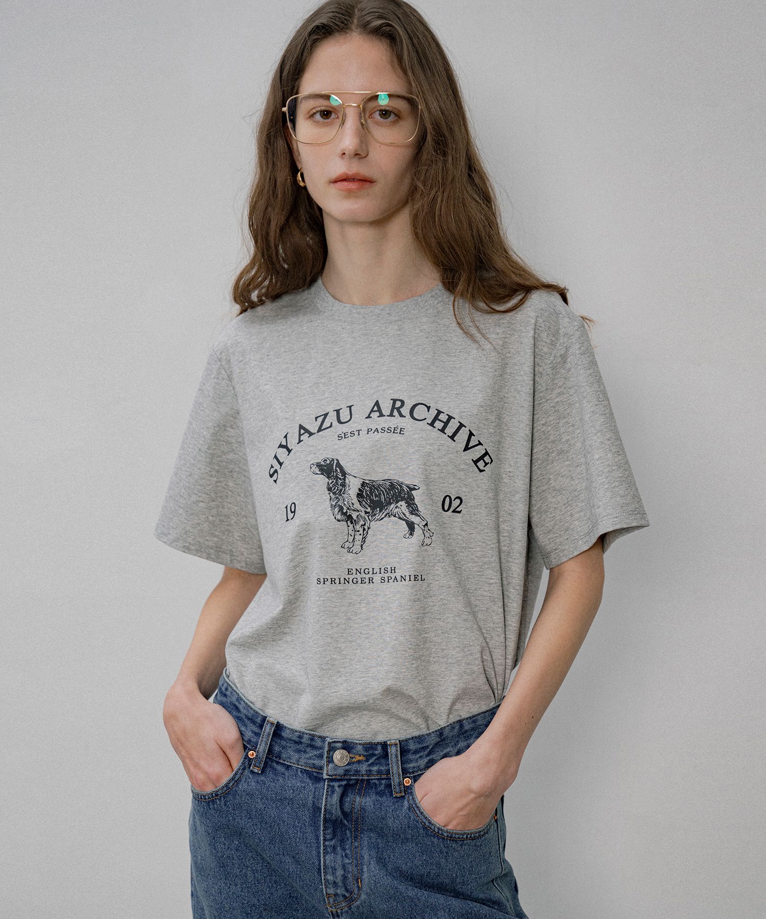 Siyazu★SITP5191 Archive Hound Print Short Sleeve T-shirt MUSINSA | SIYAZU SITP5191 Archive Hound Print Short Sleeve T