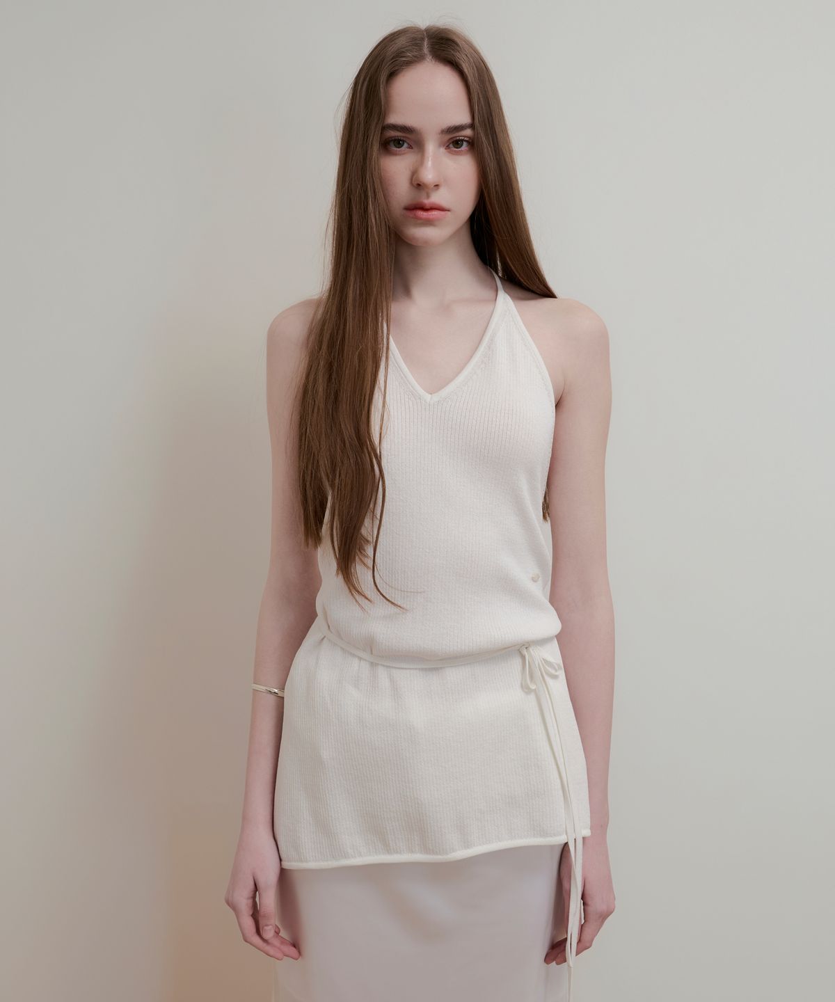 아옵트(AOPT) LAYERED HALTER NECK KNIT - OFF WHITE