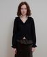 HEART RUFFLE SKASHI CARDIGAN - BLACK