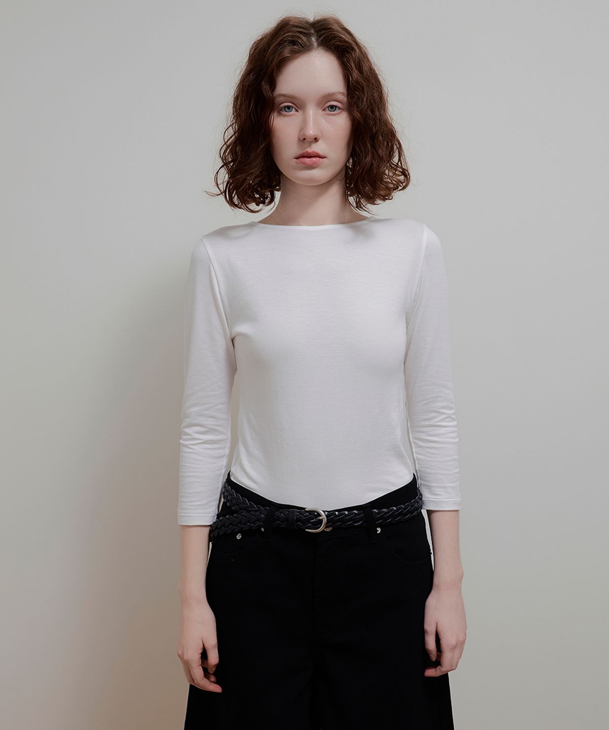 아옵트(AOPT) MODAL HALF SLEEVE T-SHIRT - WHITE