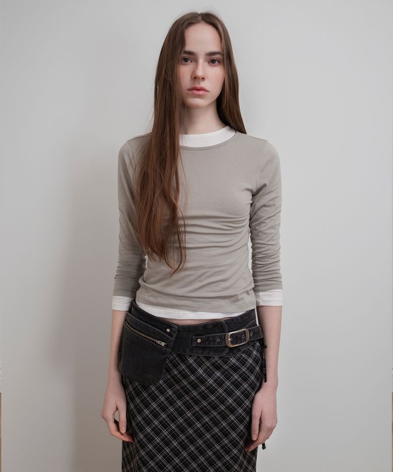 MODAL HALF SLEEVE T-SHIRT - ASH OLIVE