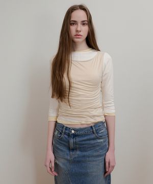 MODAL UNBALANCE SLEEVELESS TOP - LIGHT BEIGE