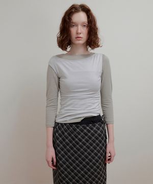 MODAL UNBALANCE SLEEVELESS TOP - GRAYISH BLUE