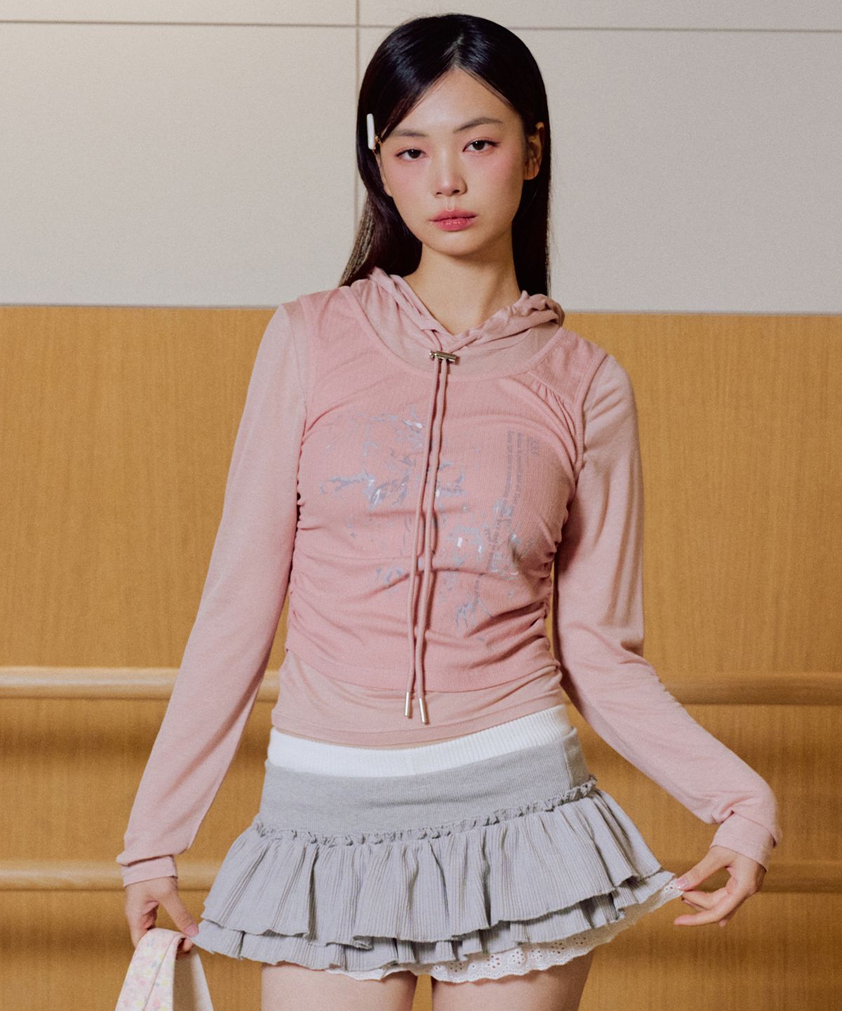 제로플래닛(ZEROPLANET) 사쿠라 베스트 레이어드 후드 [PINK]