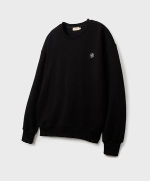 에센셜 스몰 심볼 오버사이즈 맨투맨 블랙