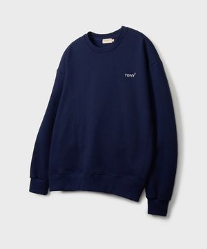 에센셜 토니 오버사이즈 맨투맨 네이비