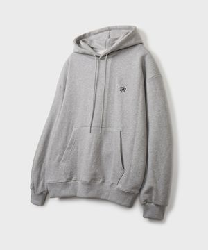 에센셜 스몰 심볼 오버사이즈 후디 멜란지 그레이
