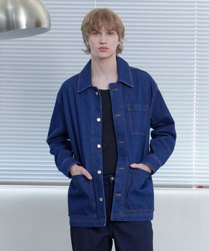 오버사이즈 인디고 데님 워크 자켓