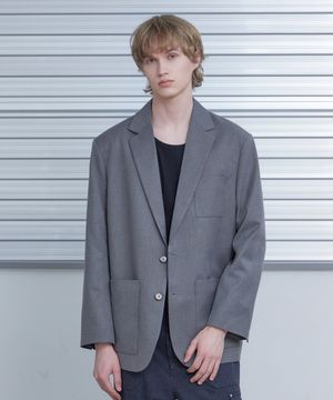 울 블랜디드 스포츠 블레이저 차콜