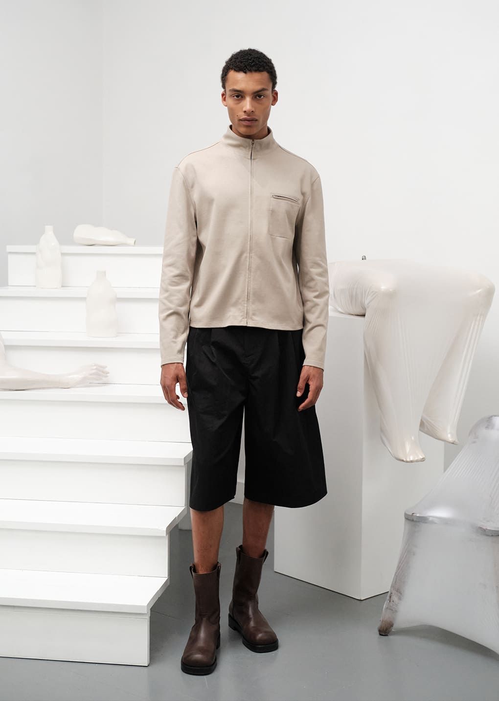MUSINSA公式 | AMOMENTO SLIM FIT POCKET JUMPER (3COLORS)
