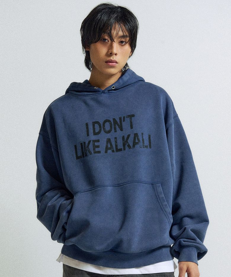 워시드 ALKALI 후디 [블루]