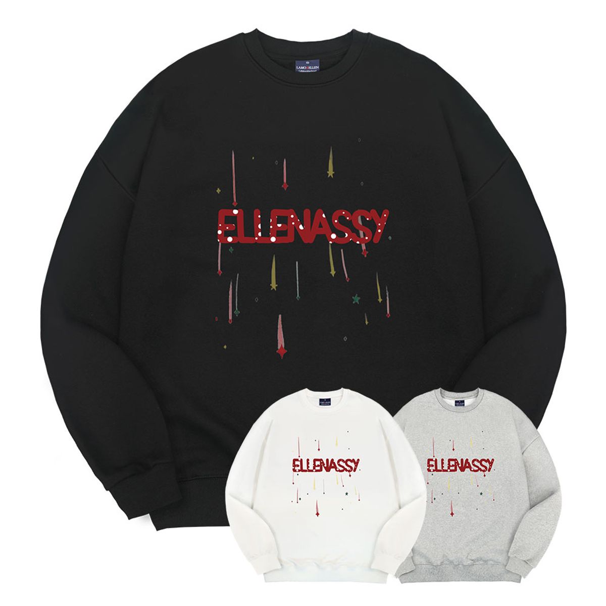 엘런아시(ELLENASSY) 엘런아시 슈팅스타 오버핏 맨투맨