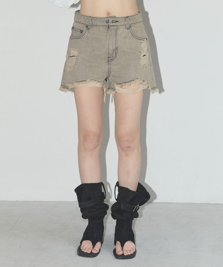 빈티지 데님 숏 팬츠 (SAND BROWN) FQD879