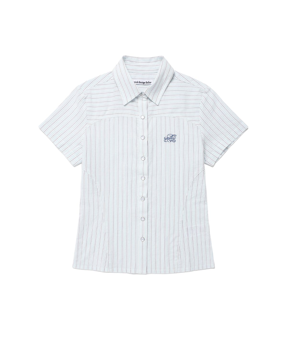 카비시(CAVISH) W STRIPED HALF SLEEVE SHIRT MINT(CV2FMFW362A)