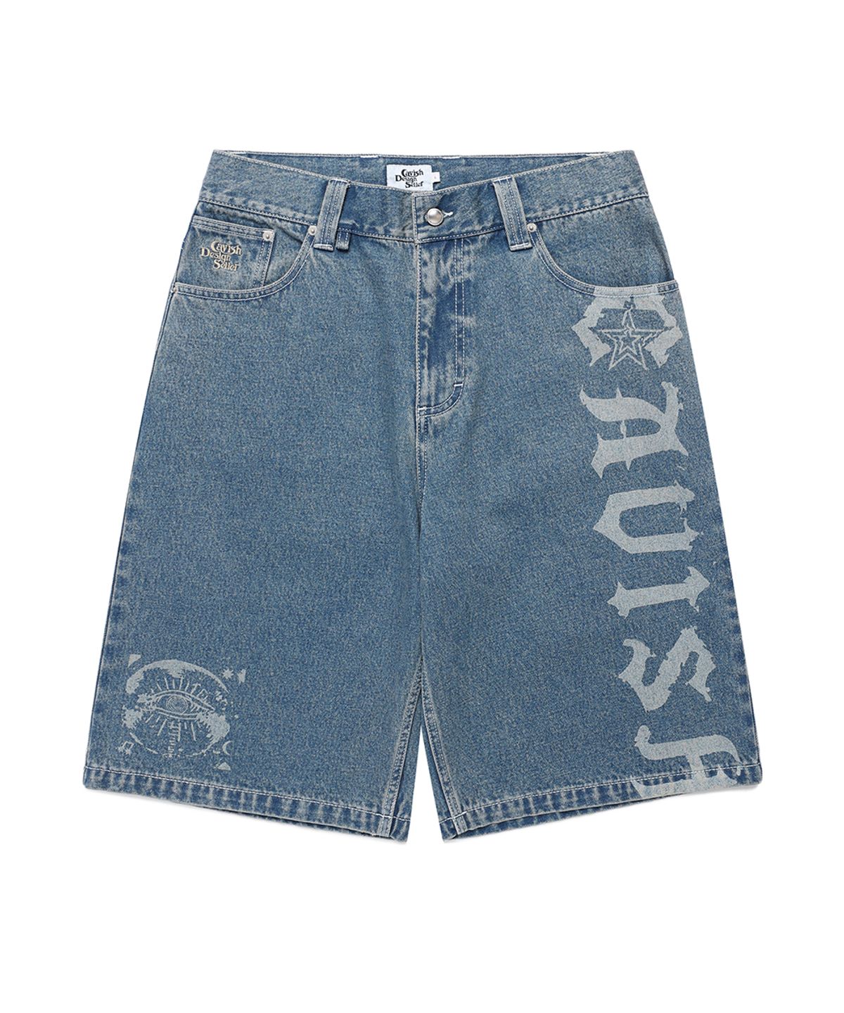 카비시(CAVISH) OVERDYED DENIM SHORTS BLUE(CV2FMUD161A)