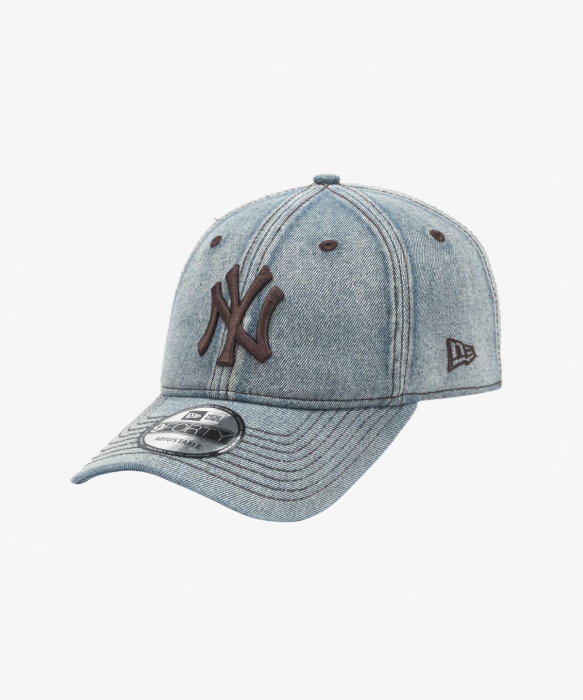 뉴에라(NEW ERA) MLB 뉴욕 양키스 데님 시리즈 언스트럭쳐 볼캡 라이트 블루