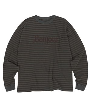 피그먼트 빈티지 스트라이프 롱슬리브 [브라운]