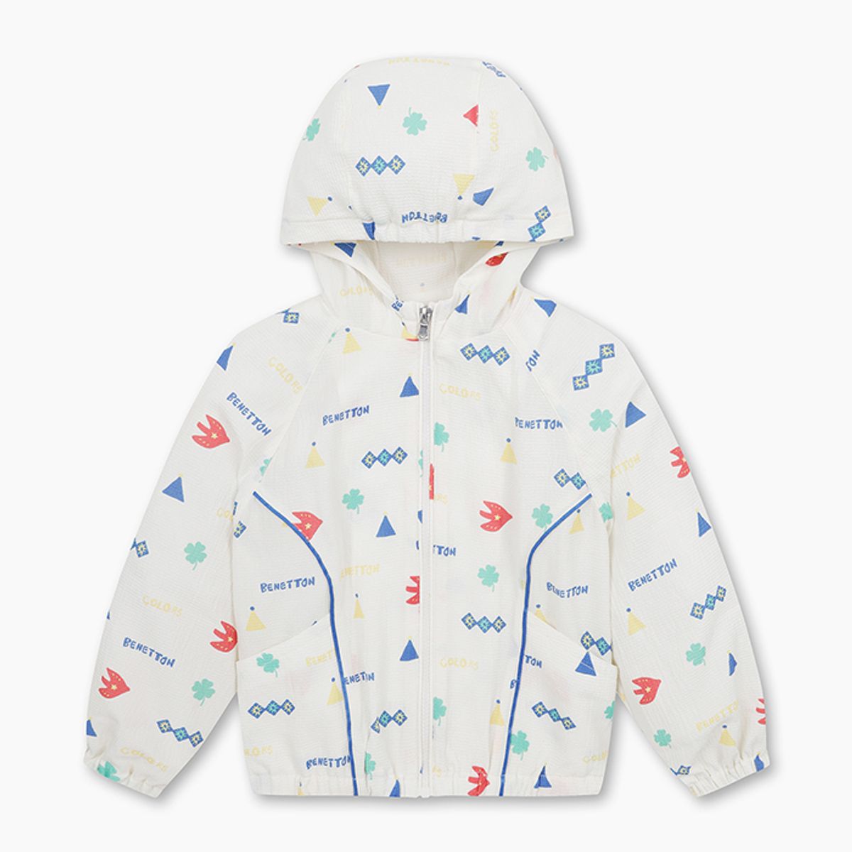 베네통키즈(BENETTONKIDS) 멀티 패턴 바람막이 점퍼_QAJP08531IV