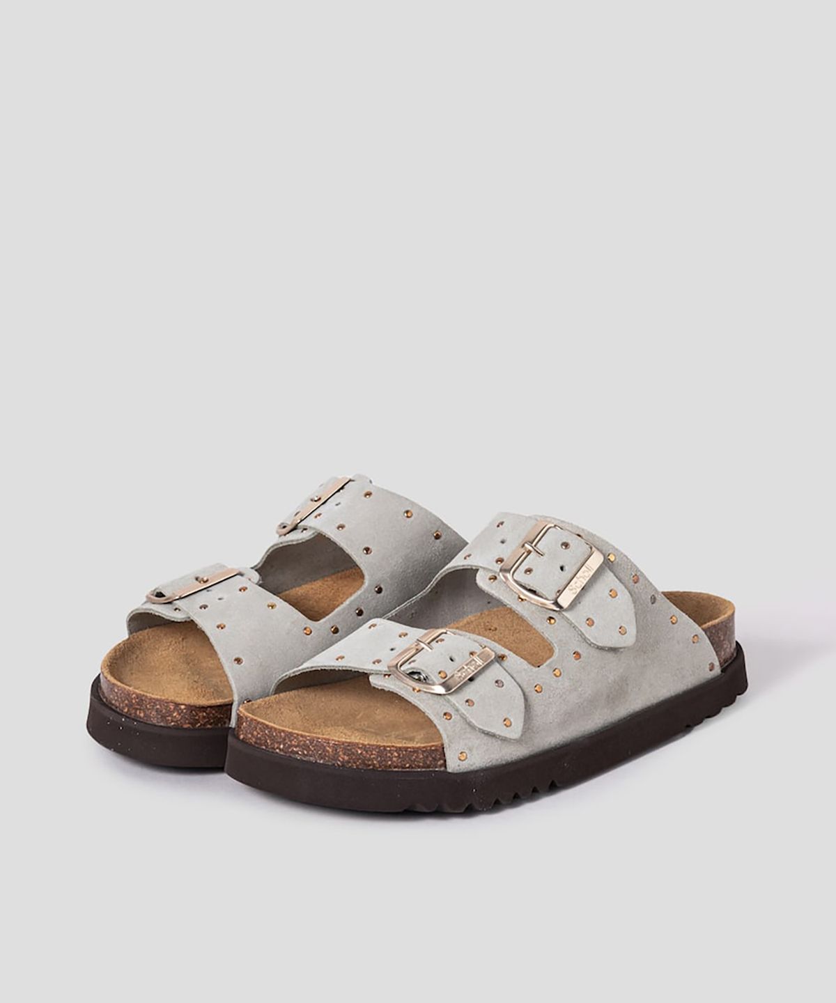 숄(SCHOLL) (WOMEN) 스터드 장식 투스트랩 코르크 샌들  그린 (HH54K2C14M)