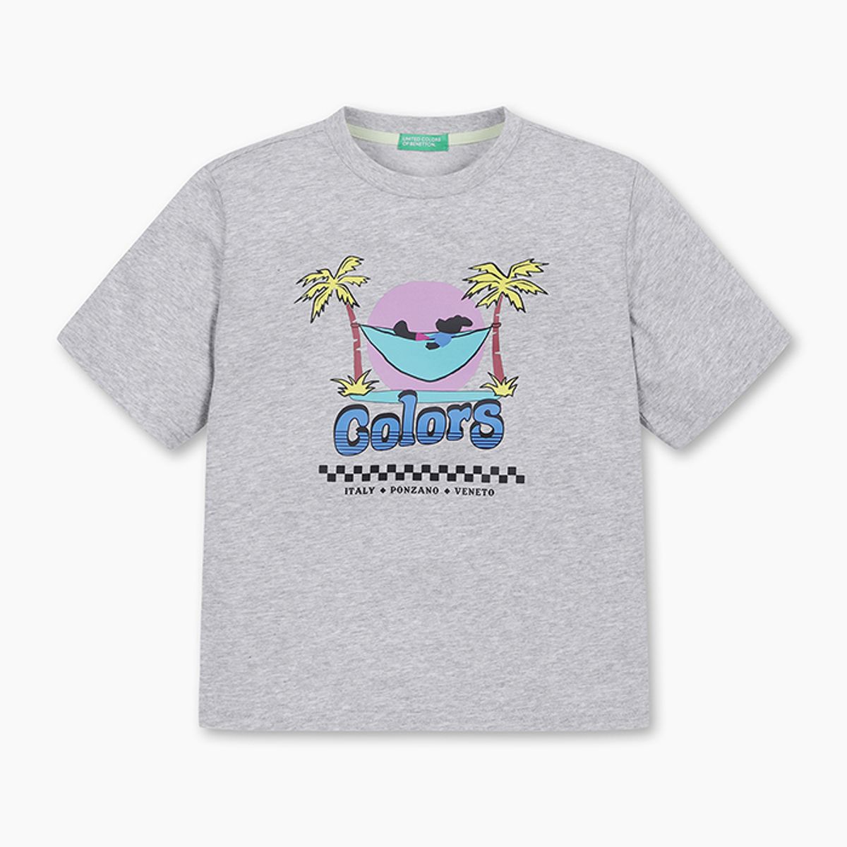 베네통키즈(BENETTONKIDS) 팜비치 그래픽 티셔츠_QATS13531MG