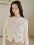 라운드 넥 클래식 가디건 - 아이보리 / Round Neck Classic Cardigan - Ivory
