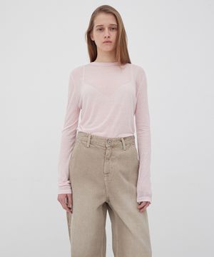 Layered Long Sleeve T-shirt - Soft Pink
