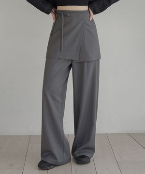 레이어드 랩 스커트 와이드 슬랙스_53SL1858