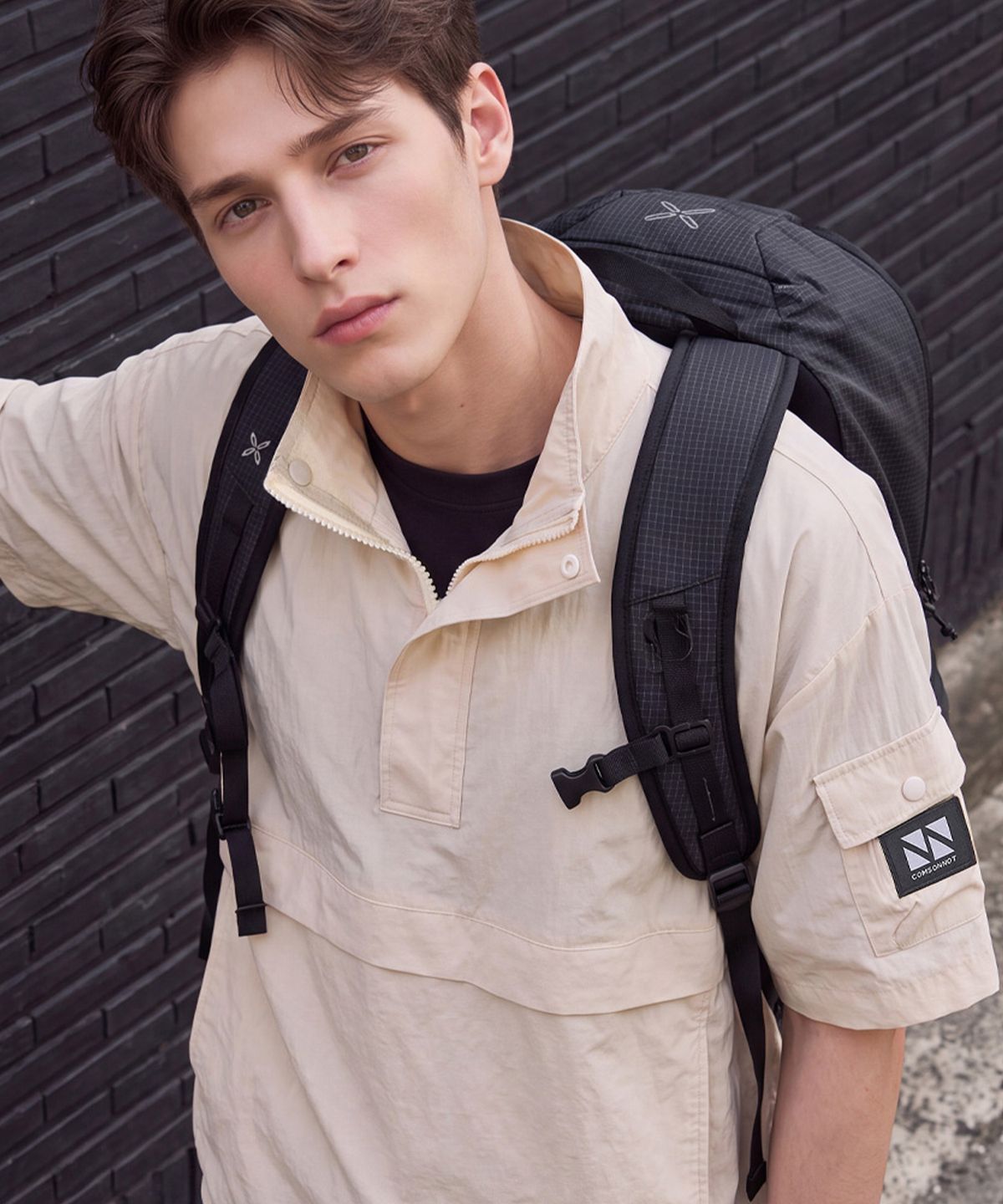 꼼소넛(COMSONNOT) Turtle Neck Anorak Long Set-Up(Beige) CSOs-015 [Unisex]