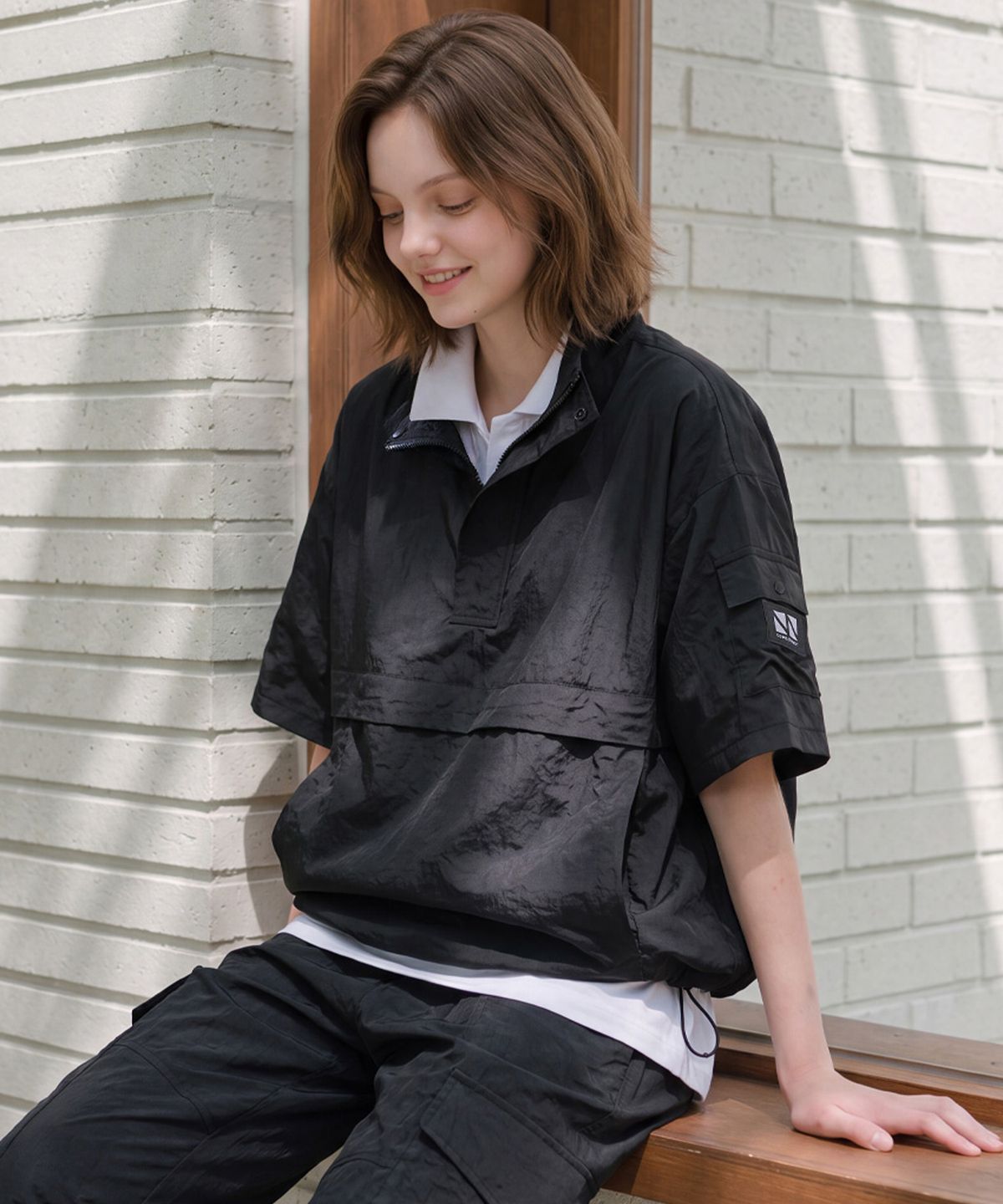 꼼소넛(COMSONNOT) Turtle Neck Anorak Long Set-Up(Black) CSOs-015 [Unisex]