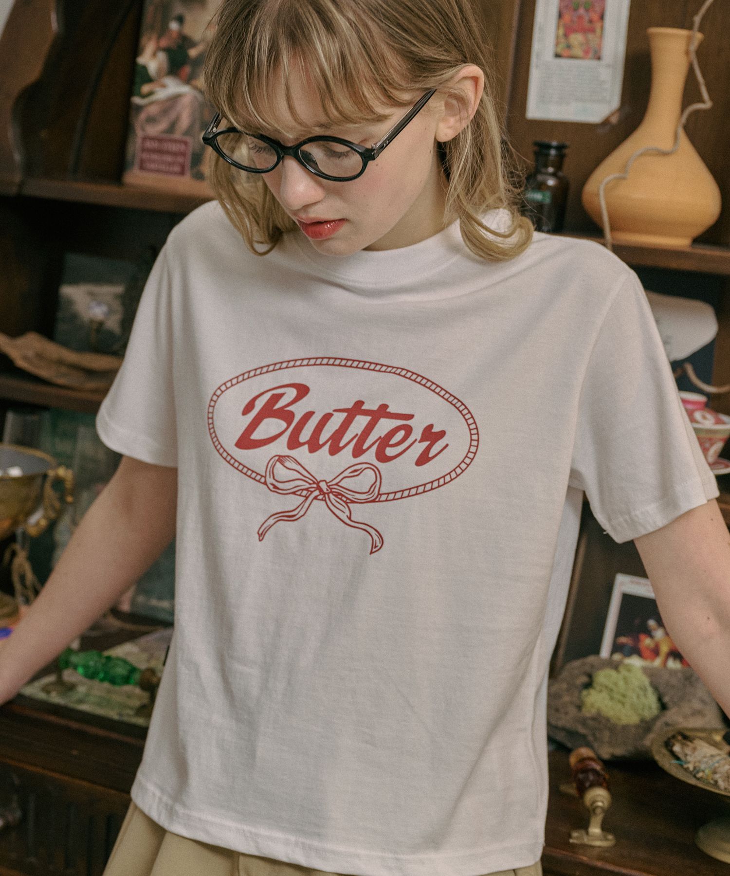 CPGN STUDIOのButter Ribbon Crop Short Sleeve T-Shirt 全2色 MUSINSA公式 | CPGN STUDIO Butter Ribbon Crop Short Sleeve T