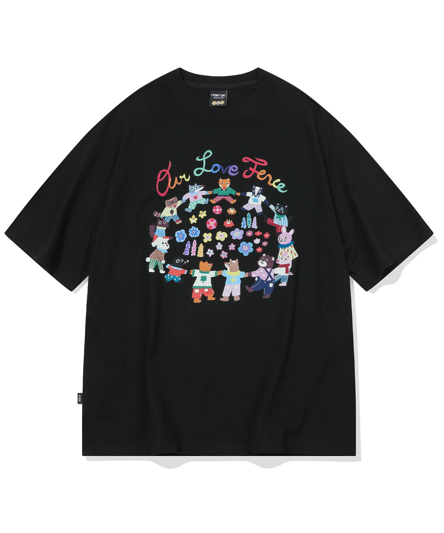 Tシャツ・カットソー CPGN STUDIO DTP Love Fence Short Sleeve Tee 5JH1018 MUSINSA | CPGN STUDIO DTP Love Fence Short Sleeve T-shirt Black