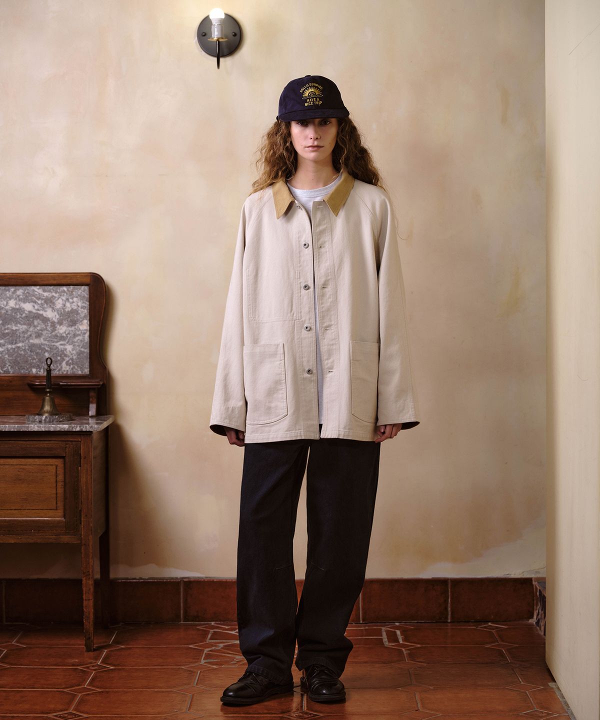 헬로 선라이즈(HELLO SUNRISE) Washed VTG Work Jacket_Ivory