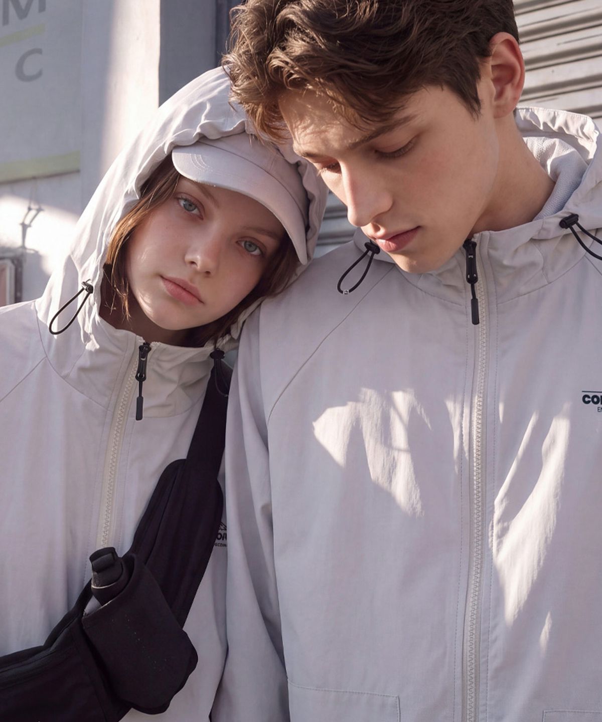 꼼소넛(COMSONNOT) Air Light Full Zip Up Sporty 3-Piece Set Up (gray) CSOs-021 [Unisex]