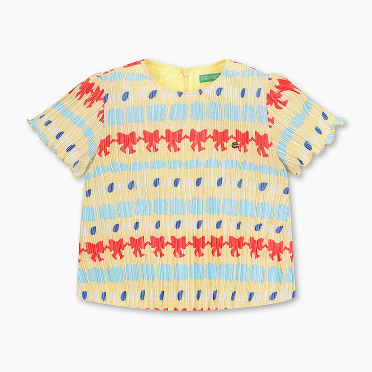 베네통키즈(BENETTONKIDS) 보드레 플리츠 블라우스_QAWS07531YE