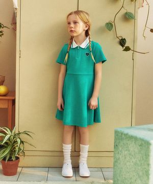 집업 피케 원피스_QAOP18531GN