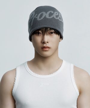 Applique Beanie - Grey