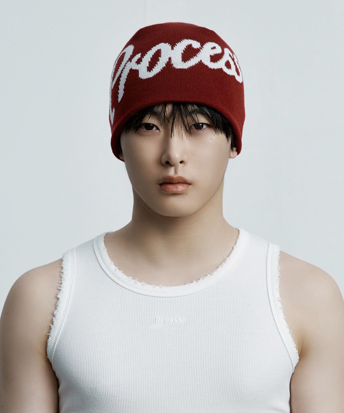 피알씨에스에스(PRCSS) Applique Beanie - Burgundy