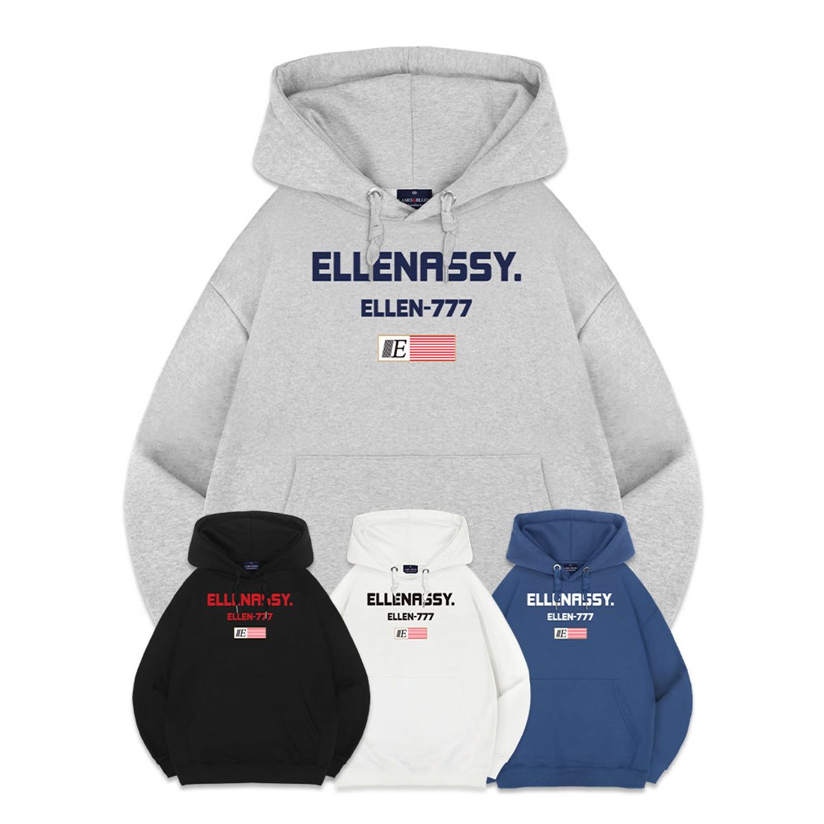 엘런아시(ELLENASSY) 엘런777 오버핏 후드티
