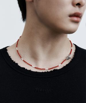 Beads Necklace - Coral