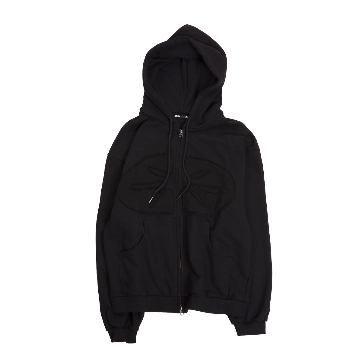 이알티알(ERTR) Logo Appliqué 2way Hoodie Zip Up Black
