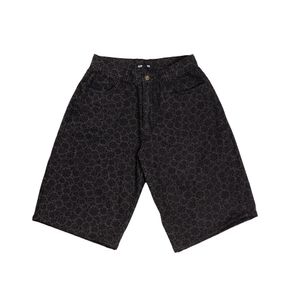Flower Denim Pants Black