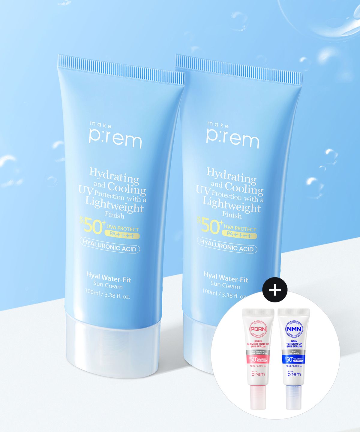 메이크프렘(MAKEPREM) [2개] 히알 워터핏 선크림 100ml