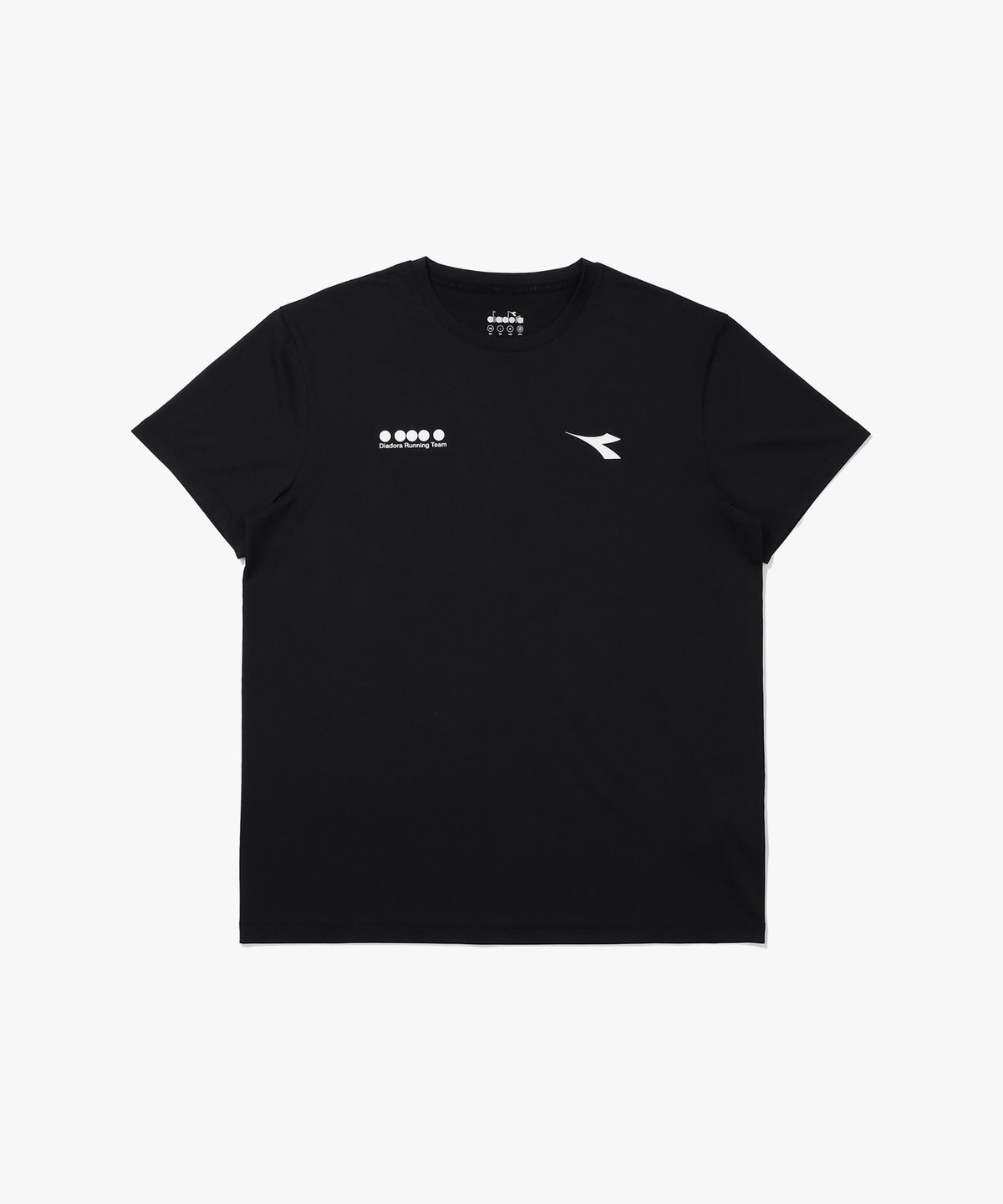 디아도라(diadora) 러닝 그래픽 반팔 티셔츠 BLACK