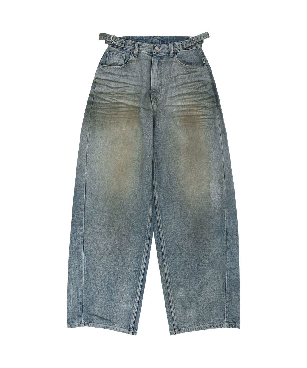 送料・関税込●GRAILZ● 25SS COATED BALLON DENIM PANTS MUSINSA | GRAILZ COATED BALLON DENIM PANTS [BLUE]