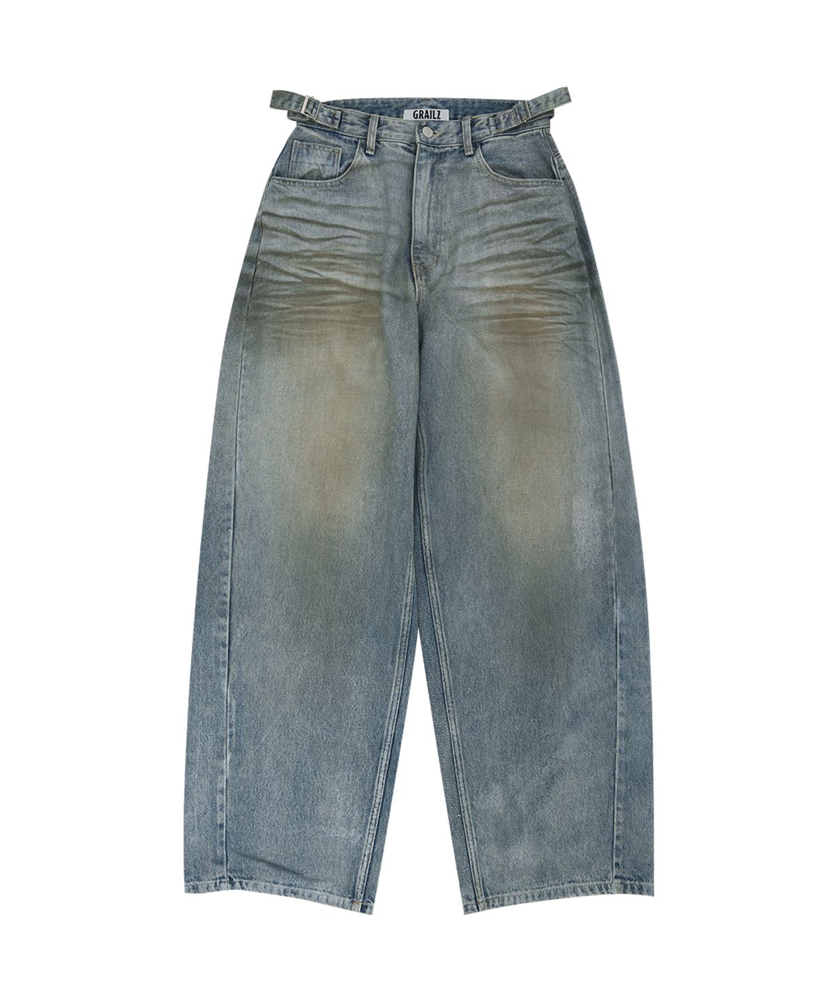 그레일즈(GRAILZ) COATED BALLON DENIM PANTS [BLUE]