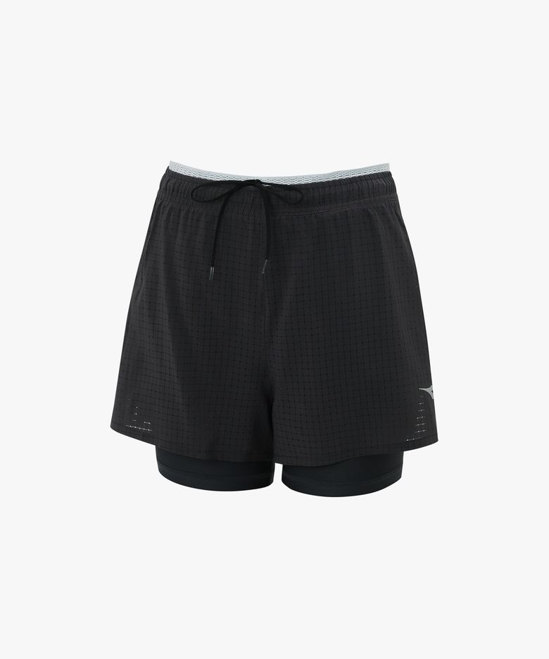 2 in 1 퍼포먼스 러닝 4인치 쇼츠 우먼 DARK GREY