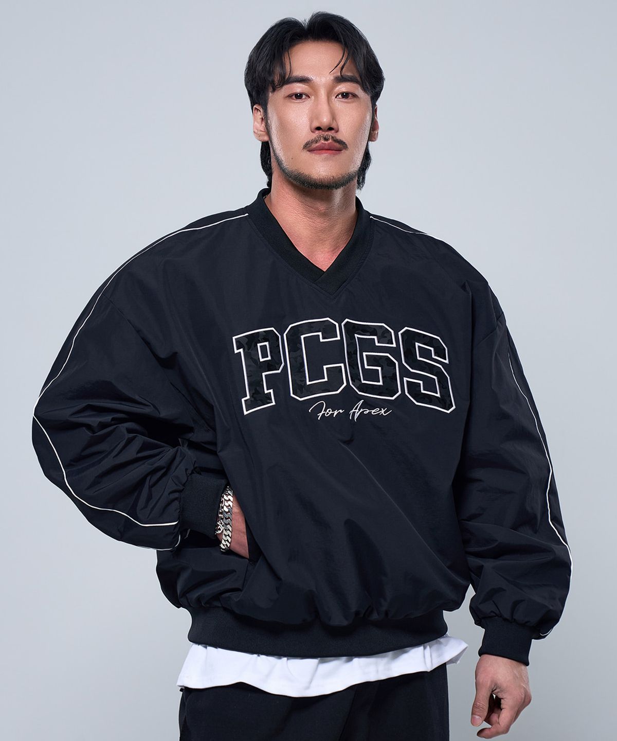 피지컬가먼츠(PHYSICAL GARMENTS) P2519 PCGS 브이넥 웜업 져지  [2 COLOR]